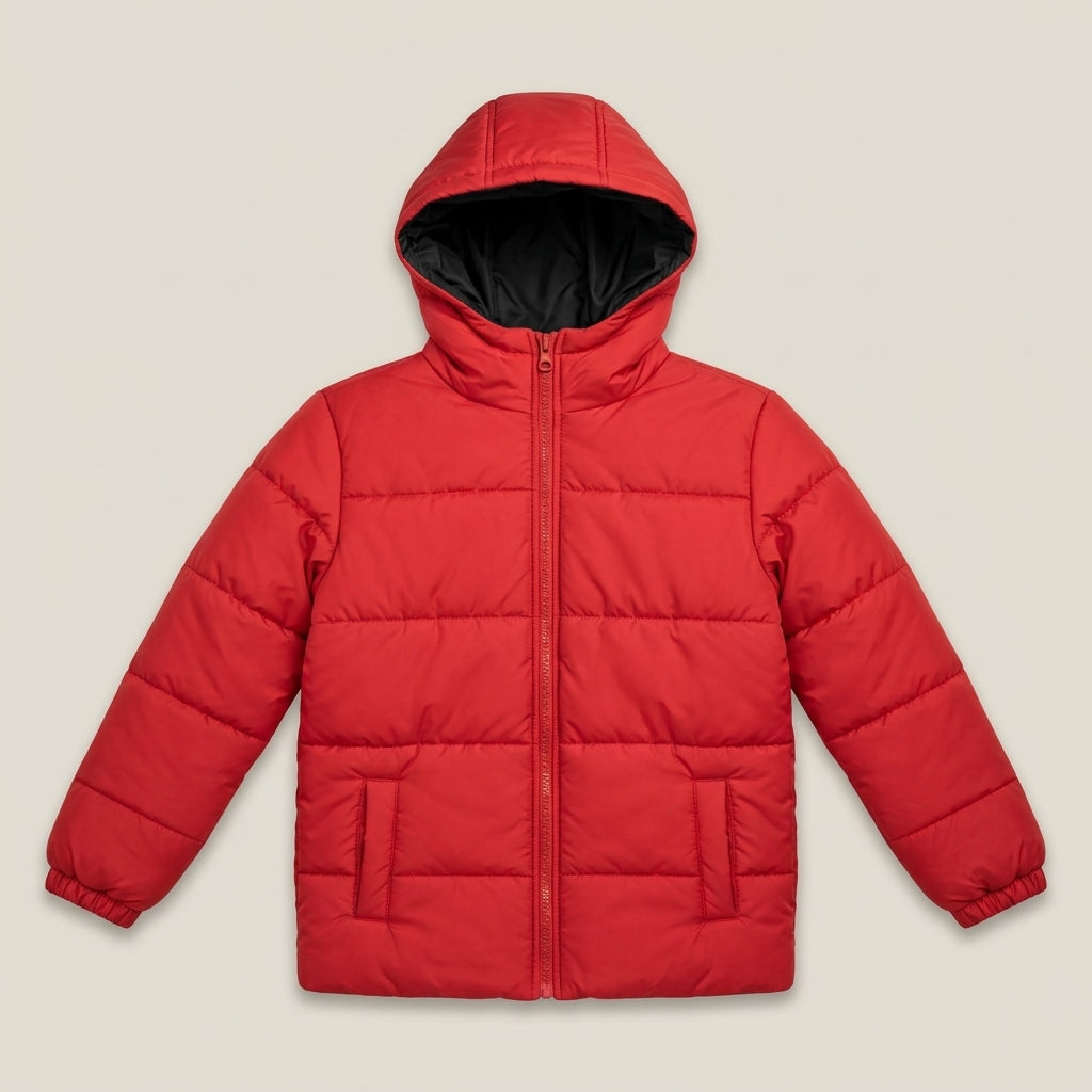 Boys red hooded puffer jacket - Super Kids Clothing