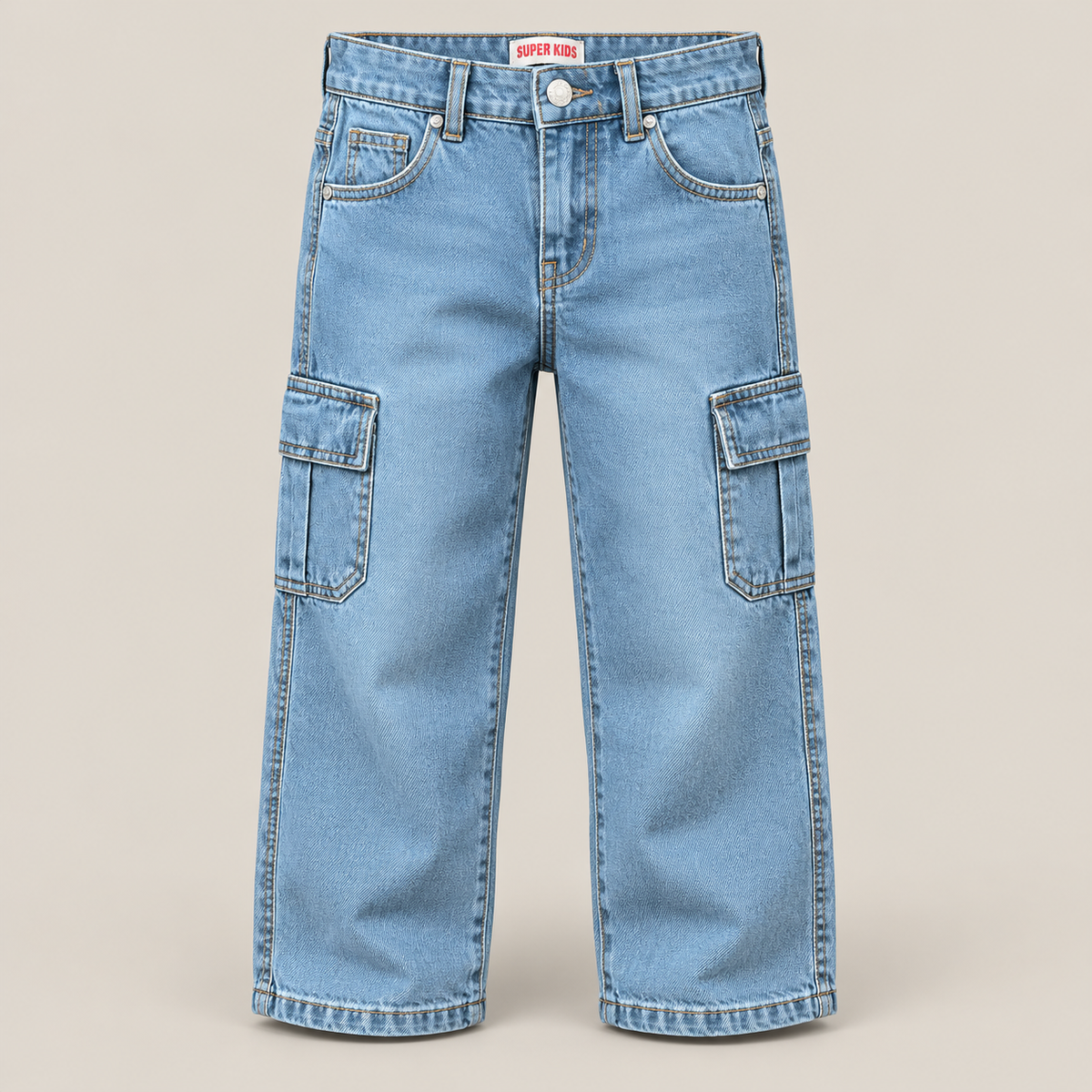 Boys light blue denim cargo pants - Super Kids Clothing