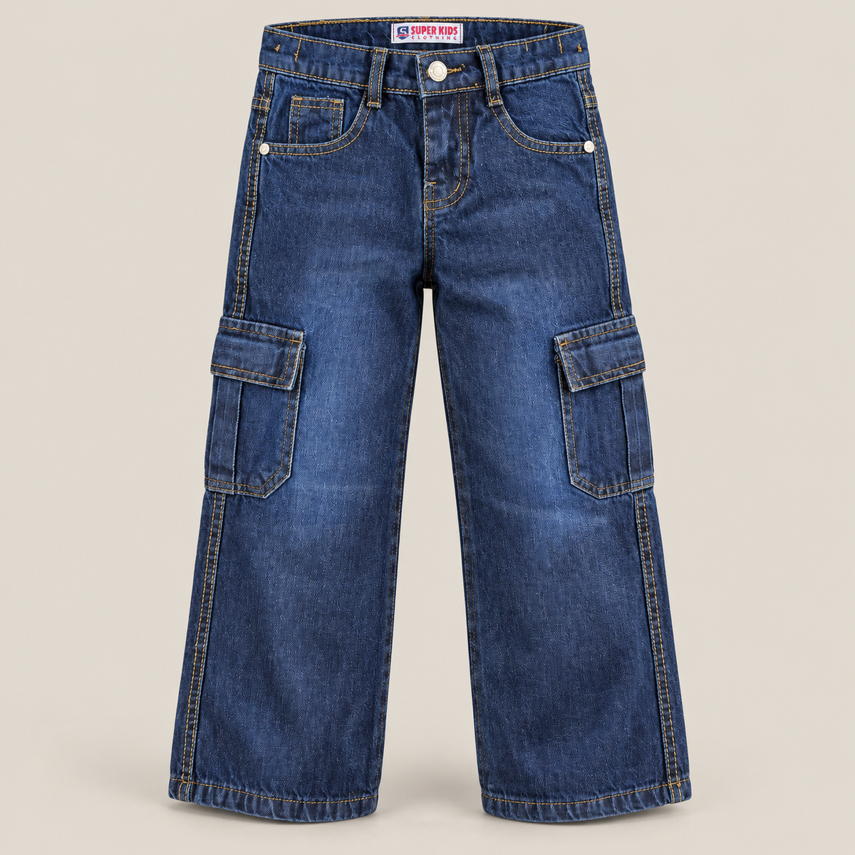 Boys blue denim cargo pants - Super Kids Clothing